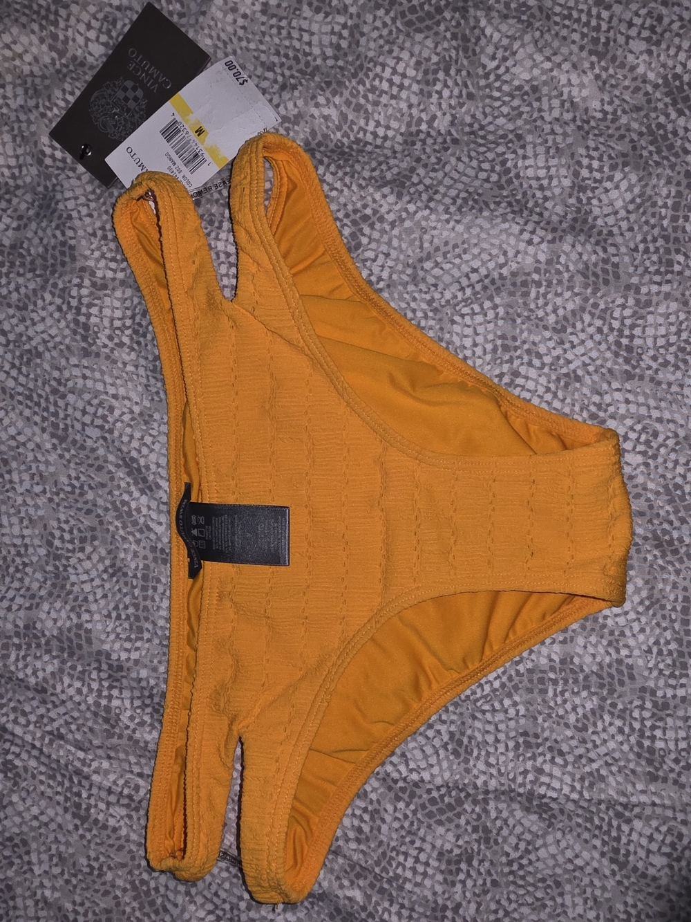 Vince Camuto Orange Textured Bikini Bottom